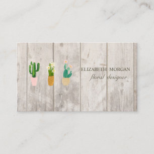 Professionele Cactus Geplante Houtstructuur Visitekaartje