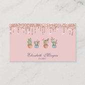 Professionele Cactus Roos Gouden Drips Visitekaartje (Voorkant)