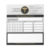 Professionele Caduceus Gold Medische Benoeming Notitieblok (Voorkant)