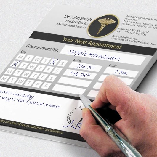 Professionele Caduceus Gold Medische Benoeming Notitieblok