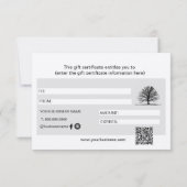 Professionele Camera Fotograaf Cadeaubon (Achterkant)