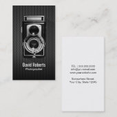 Professionele camera zwarte fotografie visitekaartje (Voorkant / Achterkant)