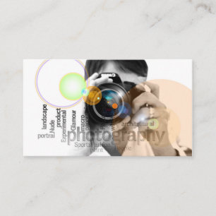 Professionele cameralens zoeker fotografie visitekaartje