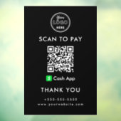 Professionele Cash App QR Code Scan naar Betalen L Raamsticker (Vel 3)