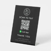 Professionele Cash App QR Code Scan naar Betalen L Reclamebord Met Voetstuk (Voorkant)