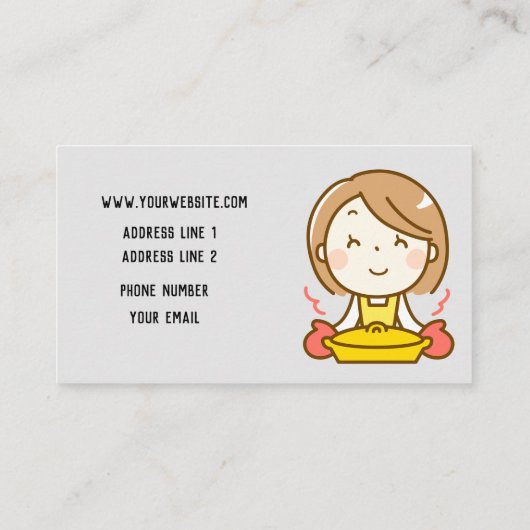 Professionele catering Service Cute Food Visitekaartje (Achterkant)