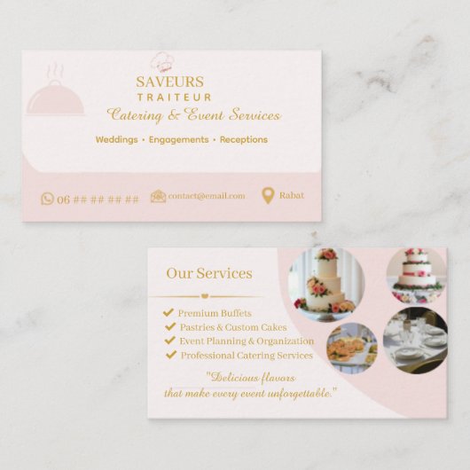 Professionele Catering Visitekaart Visitekaartje (Voorkant / Achterkant)
