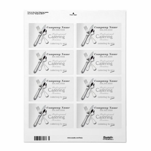 Professionele cateringdiensten Aangepaste etikette Etiket (Full Sheet)