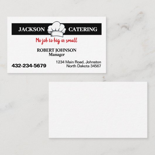 Professionele cateringservice visitekaartje (Voorkant / Achterkant)