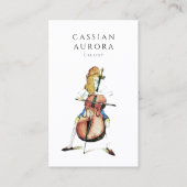 Professionele cellist en muziekleraar visitekaartje (Voorkant)