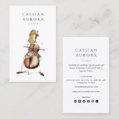 Professionele cellist en muziekleraar visitekaartje (Voorkant / Achterkant)