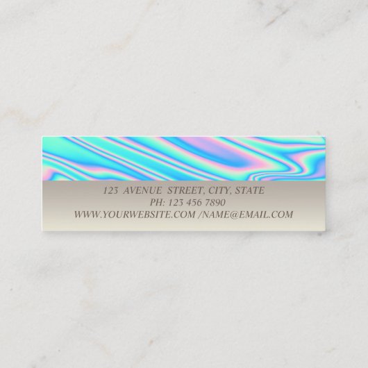 Professionele charming, rendy Lotus Holographic Mini Visitekaartje (Achterkant)