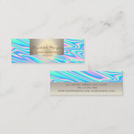 Professionele charming, rendy Lotus Holographic Mini Visitekaartje (Voorkant / Achterkant)