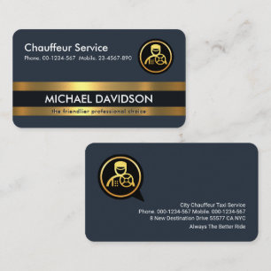Professionele Chauffeur Driver Gold Lines Visitekaartje