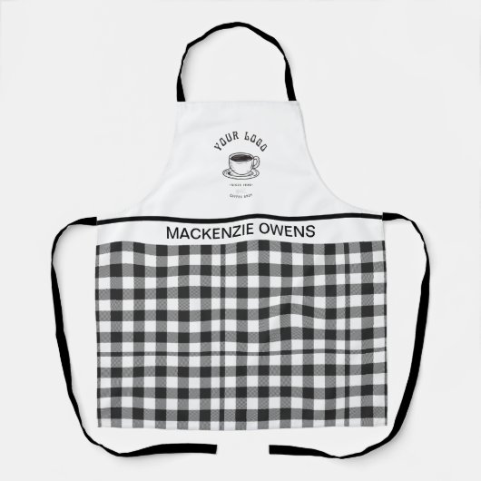 Professionele Checkerboard Custom Logo Schort (Voorkant)