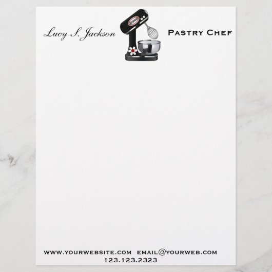Professionele Chef & Baker Letterhead Sjabloon Briefhoofd Sjabloon (Voorkant)