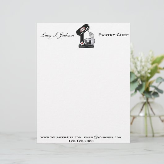 Professionele Chef & Baker Letterhead Sjabloon Briefhoofd Sjabloon (Staand voorkant)