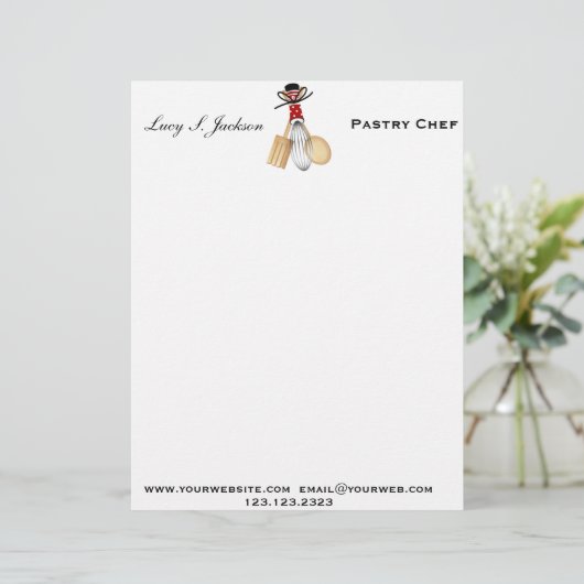 Professionele Chef & Baker Letterhead Sjabloon Briefhoofd Sjabloon (Staand voorkant)
