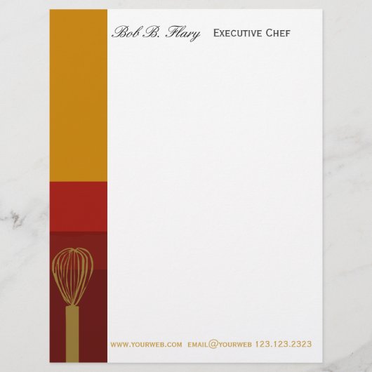 Professionele Chef Catering Cook REcipes Briefhoofd Ontwerp (Voorkant)