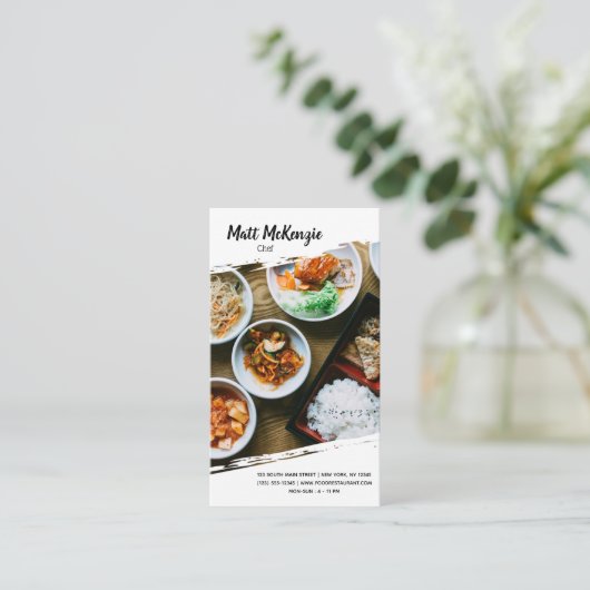 Professionele chef-kok visitekaartje (Staand voorkant)