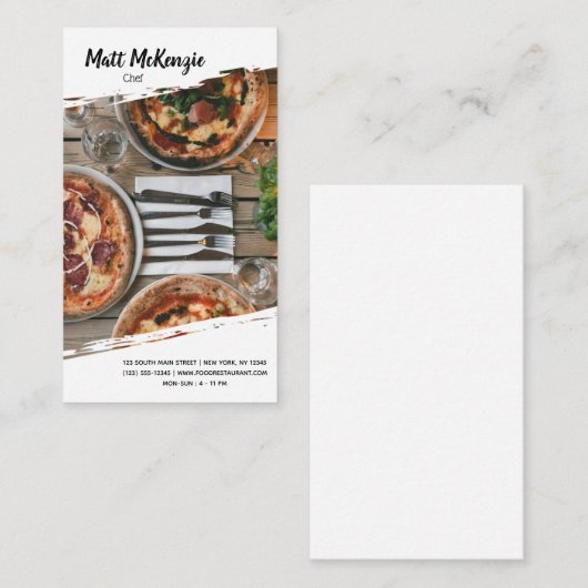 Professionele chef-kok visitekaartje (Voorkant / Achterkant)