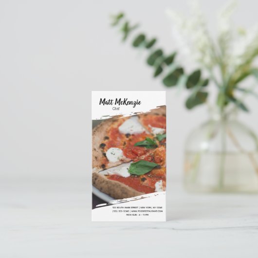 Professionele chef-kok visitekaartje (Staand voorkant)