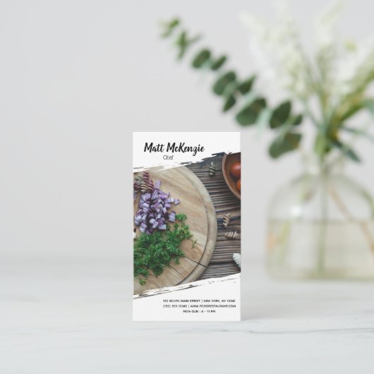 Professionele chef-kok visitekaartje (Staand voorkant)