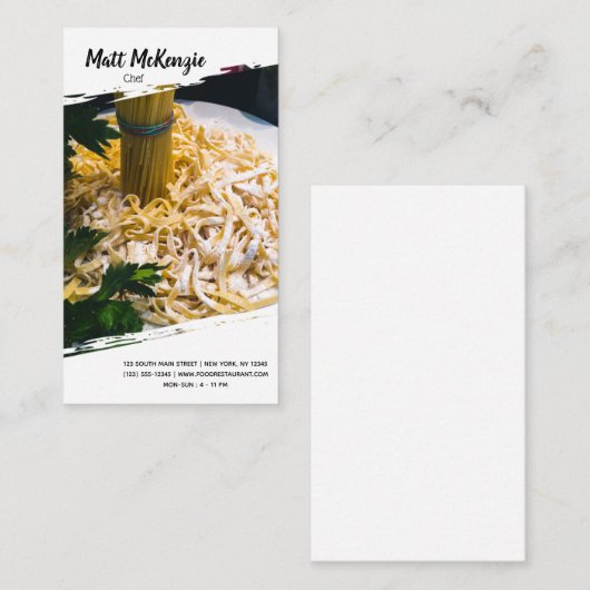 Professionele chef-kok visitekaartje (Voorkant / Achterkant)
