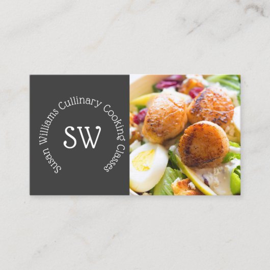 Professionele chef-kokerklassen cateringfoto visitekaartje (Voorkant)
