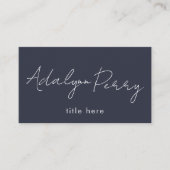 Professionele Chic Bold Navy Elegant Wit Schoon Visitekaartje (Voorkant)