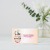 Professionele Chic Kwaststreek Cupcake Visitekaartje (Staand voorkant)