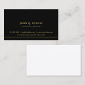 Professionele Chic Simpele Sjabloon Zwart En Goud Visitekaartje (Voorkant / Achterkant)