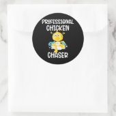Professionele Chicken Chaser Funny Boerderij Boer Ronde Sticker (Tas)