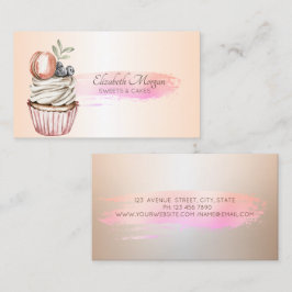 Professionele chique penseelstreek cupcake visitekaartje