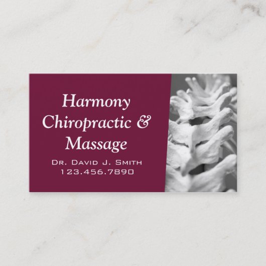 Professionele chiropractor Gezondheid Visitekaartje (Voorkant)