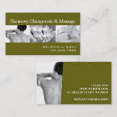 Professionele chiropractor Gezondheid Visitekaartje (Voorkant / Achterkant)
