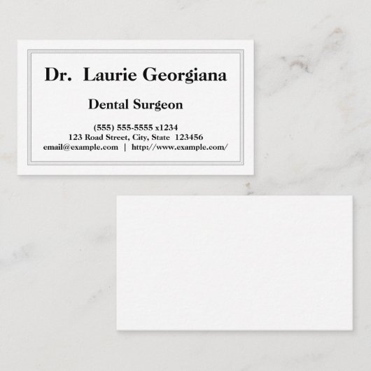 Professionele chirurg Visitekaartje (Voorkant / Achterkant)