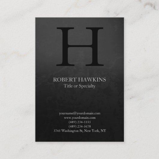 Professionele chromatische, moderne grijze monogra visitekaartje (Voorkant)