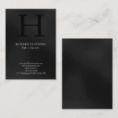 Professionele chromatische moderne grijze monogram visitekaartje (Voorkant / Achterkant)