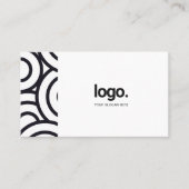 Professionele Cirkel Zwart Wit Minimalistische QR- Visitekaartje (Voorkant)