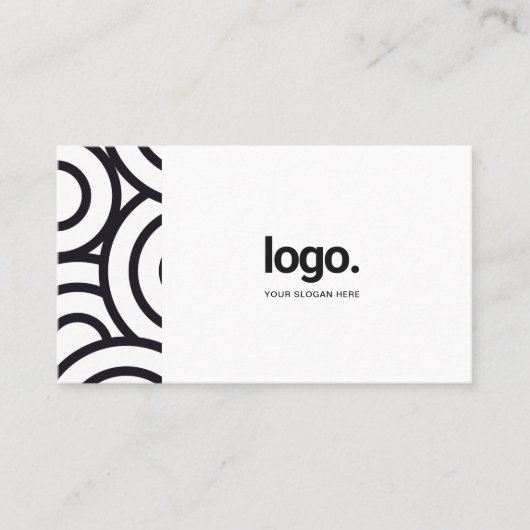 Professionele Cirkel Zwart Wit Minimalistische QR- Visitekaartje (Voorkant)