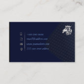 Professionele Classic Elegant Blauw Zilver Visitekaartje (Achterkant)