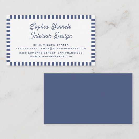 Professionele Classic Retro Clean 70s 80s Blauw Visitekaartje (Voorkant / Achterkant)