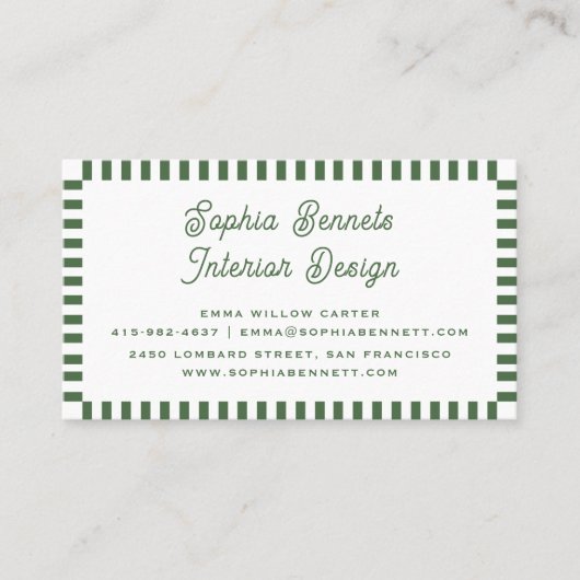 Professionele Classic Retro Clean 70s 80s Groen Visitekaartje (Voorkant)
