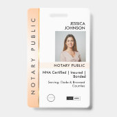 Professionele Classy Peach & Gold Photo Notary Badge (Voorkant)