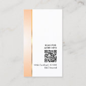 Professionele Classy Peach & Gold Photo Notary QR Visitekaartje (Achterkant)