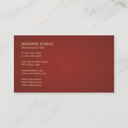 Professionele Classy Plain Pearl Finish Luxe Visitekaartje (Achterkant)