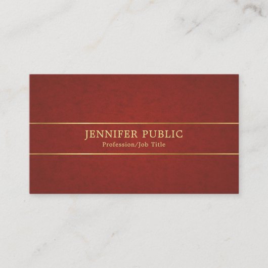 Professionele Classy Plain Pearl Finish Luxe Visitekaartje (Voorkant)