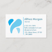 Professionele Clean Modern Wit Blauw Kleur Tandart Visitekaartje (Achterkant)