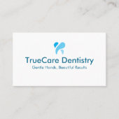 Professionele Clean Modern Wit Blauw Kleur Tandart Visitekaartje (Voorkant)